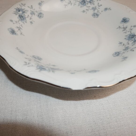 Set Of 4 Johann Haviland Bavaria Germany Blue Garland Tea Cups & Saucers VTG - Picture 8 of 10